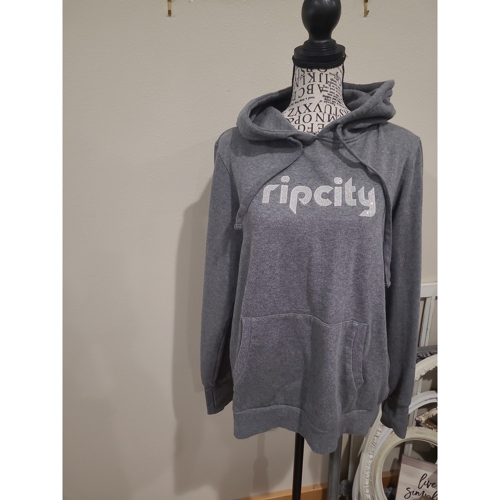 G-III 4Her Rip City Women SZ M Gray Hoodie Portland Trailblazers Basketball